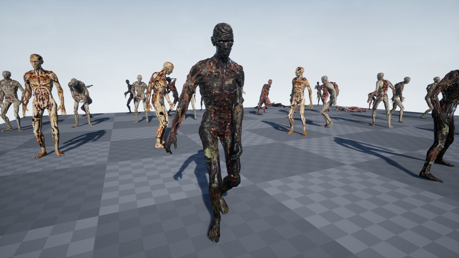 Zombie human skeleton Low-poly 3D model_41