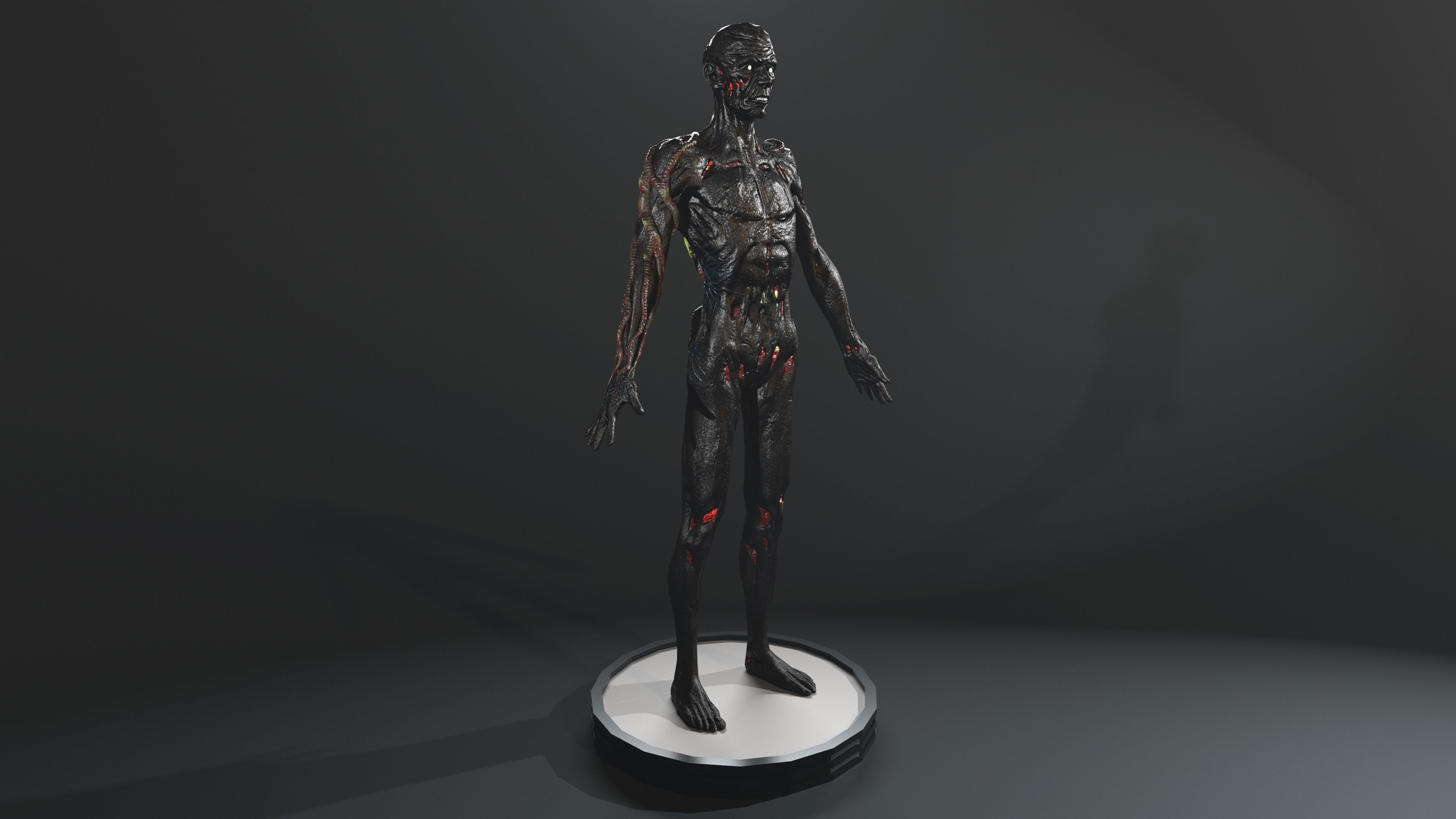 Zombie human skeleton Low-poly 3D model_31