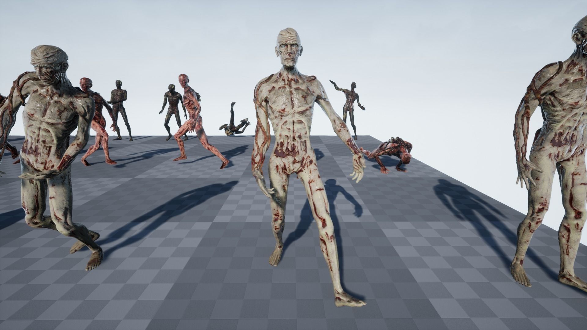 Zombie human skeleton Low-poly 3D model_44