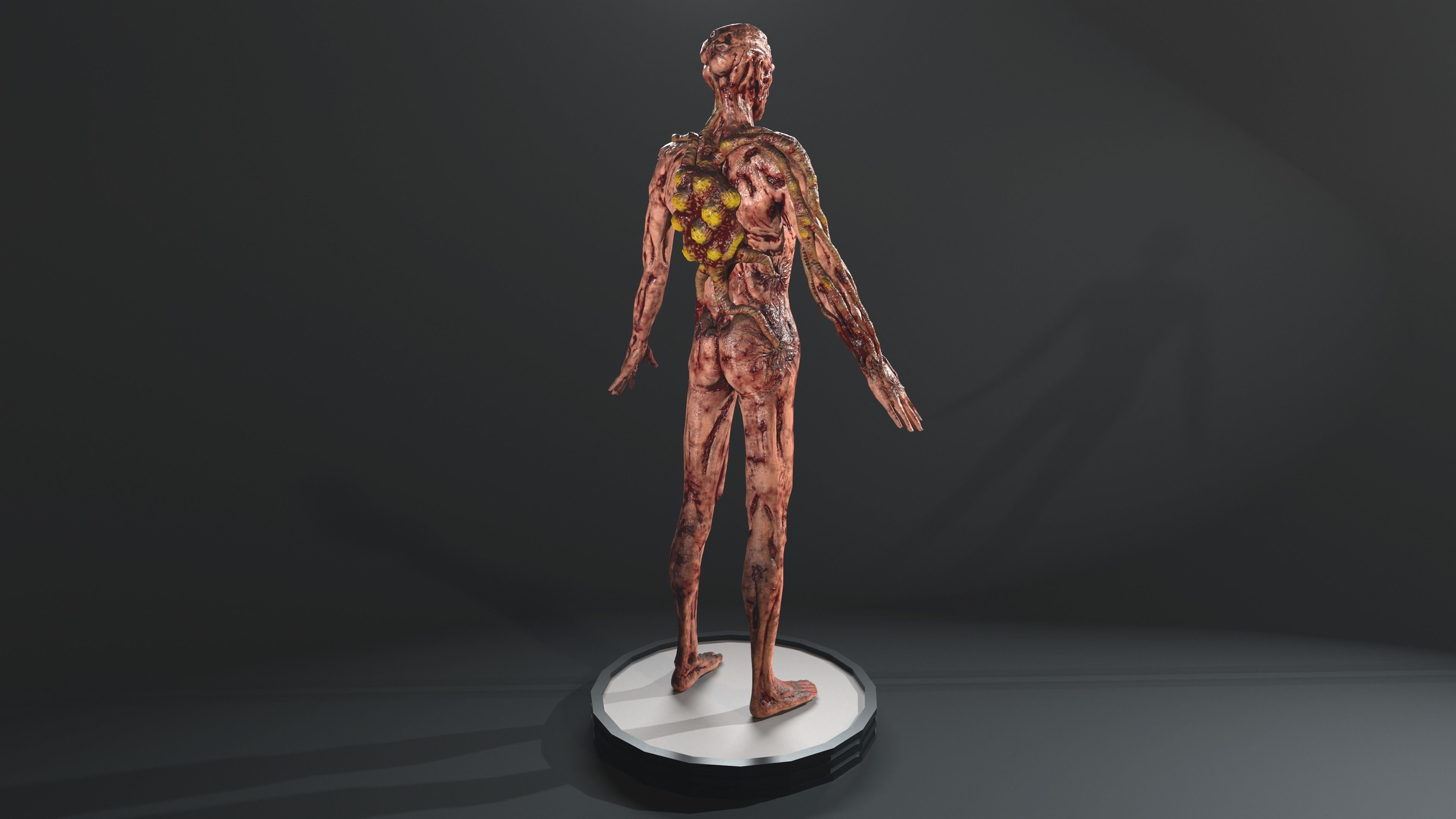 Zombie human skeleton Low-poly 3D model_24