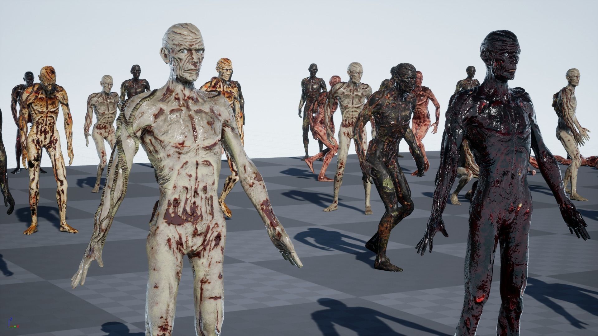 Zombie human skeleton Low-poly 3D model_46