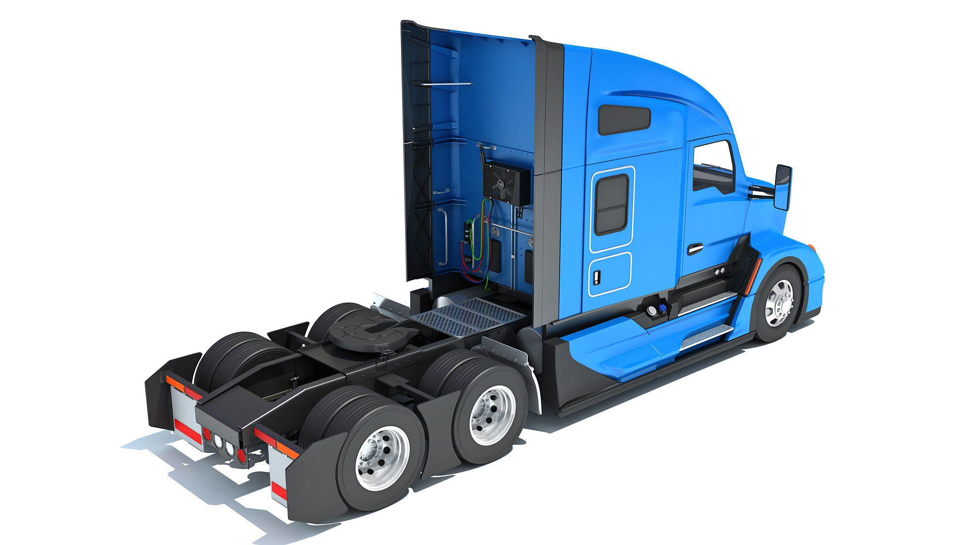 Sleeper Cab Tractor Truck 3D model_5