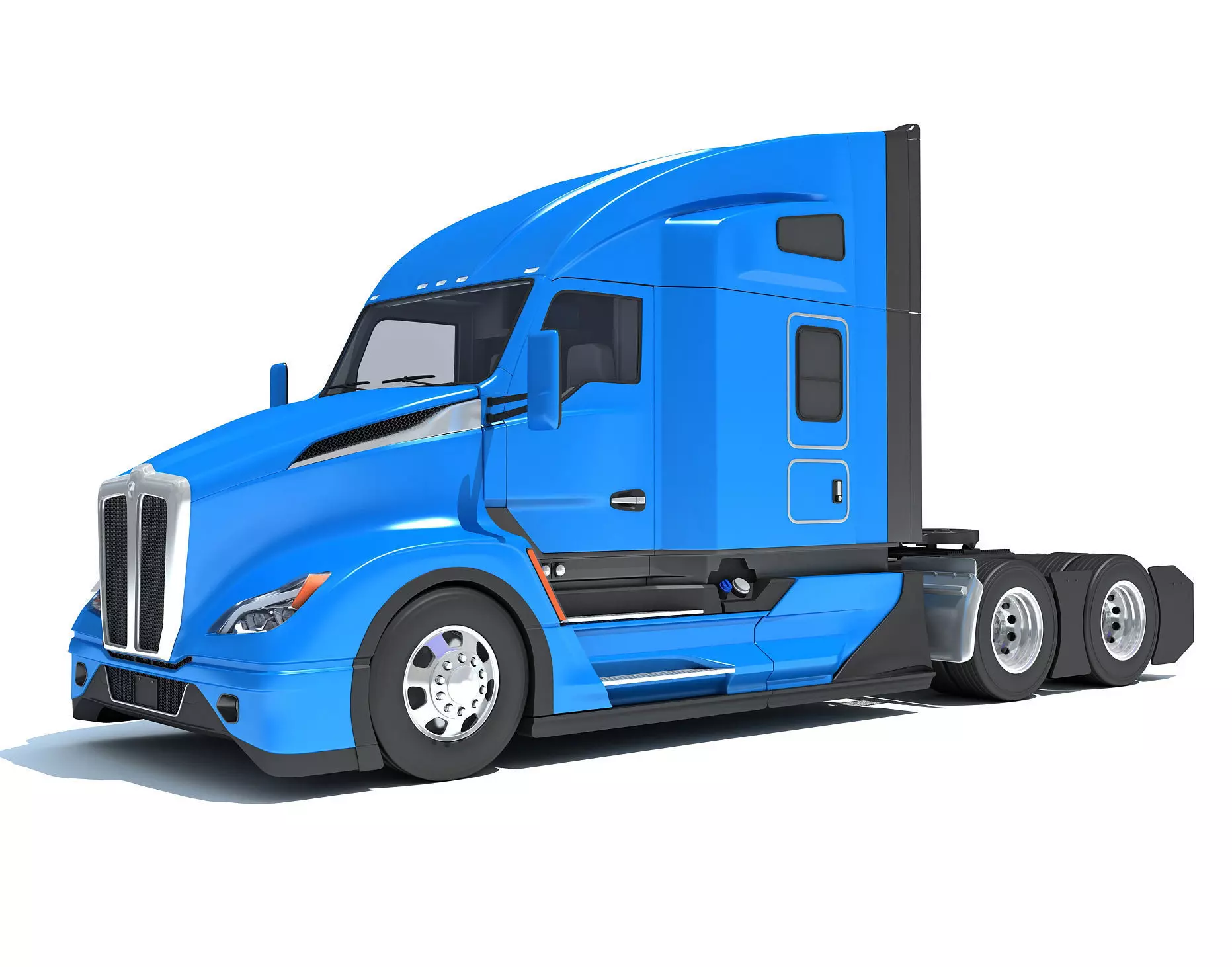 Sleeper Cab Tractor Truck 3D model_0