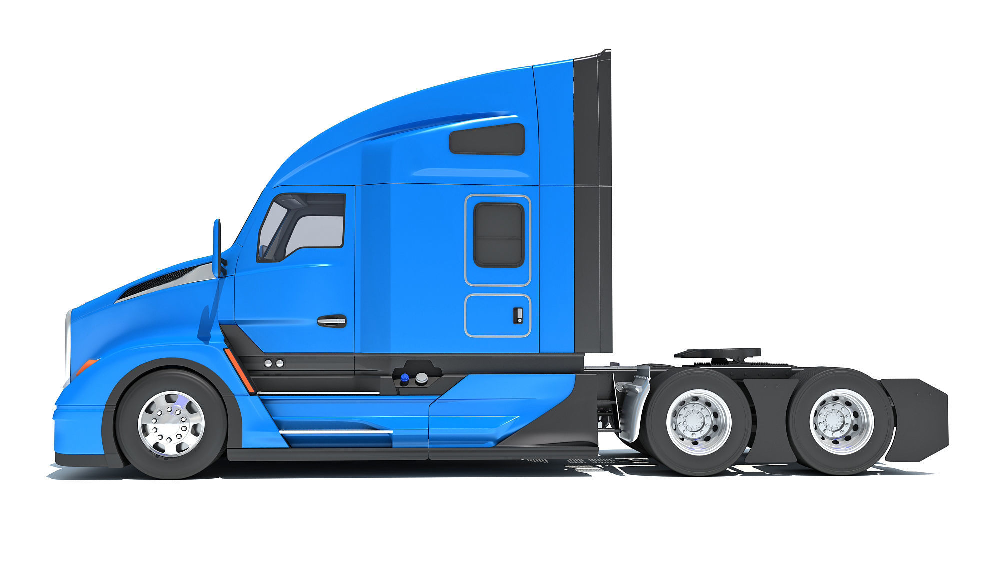 Sleeper Cab Tractor Truck 3D model_1