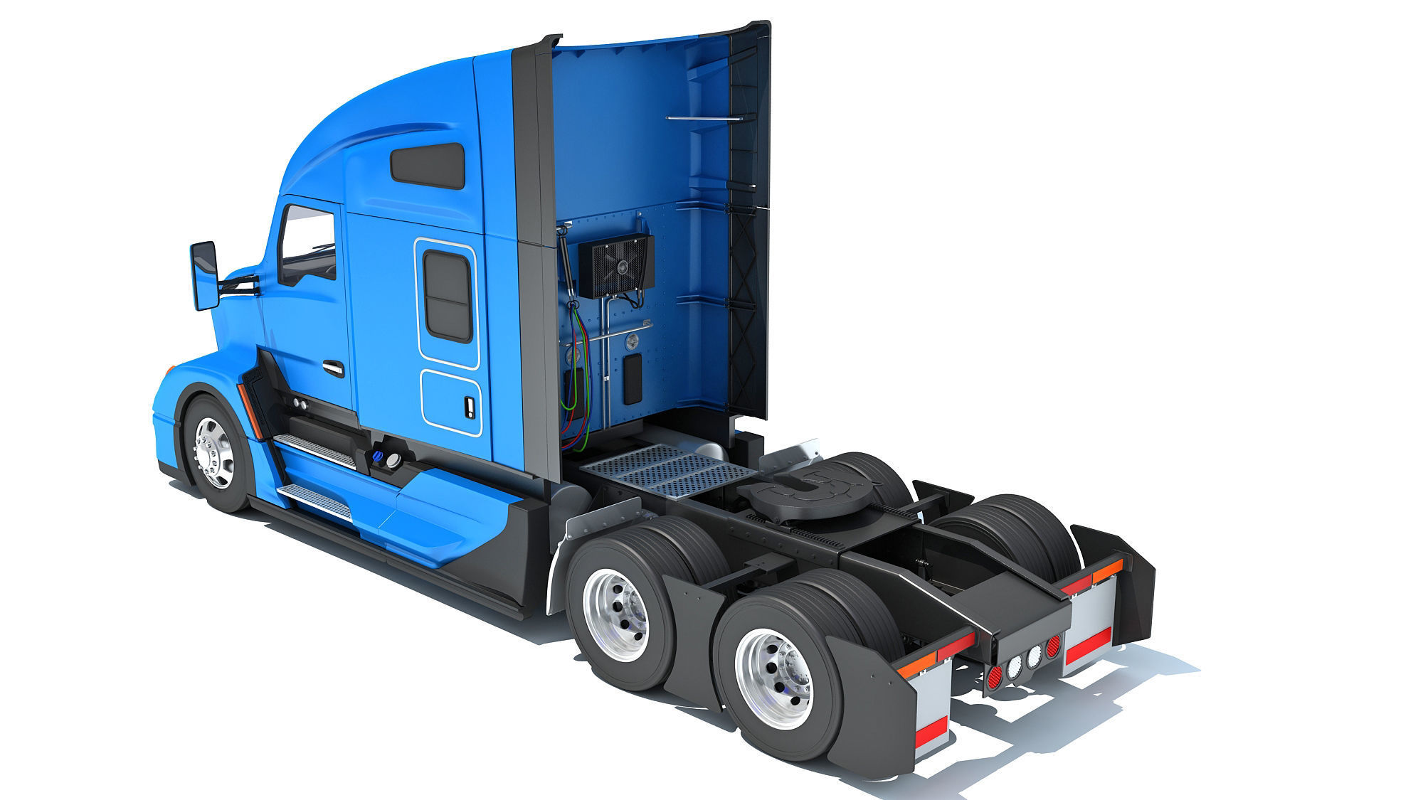 Sleeper Cab Tractor Truck 3D model_2