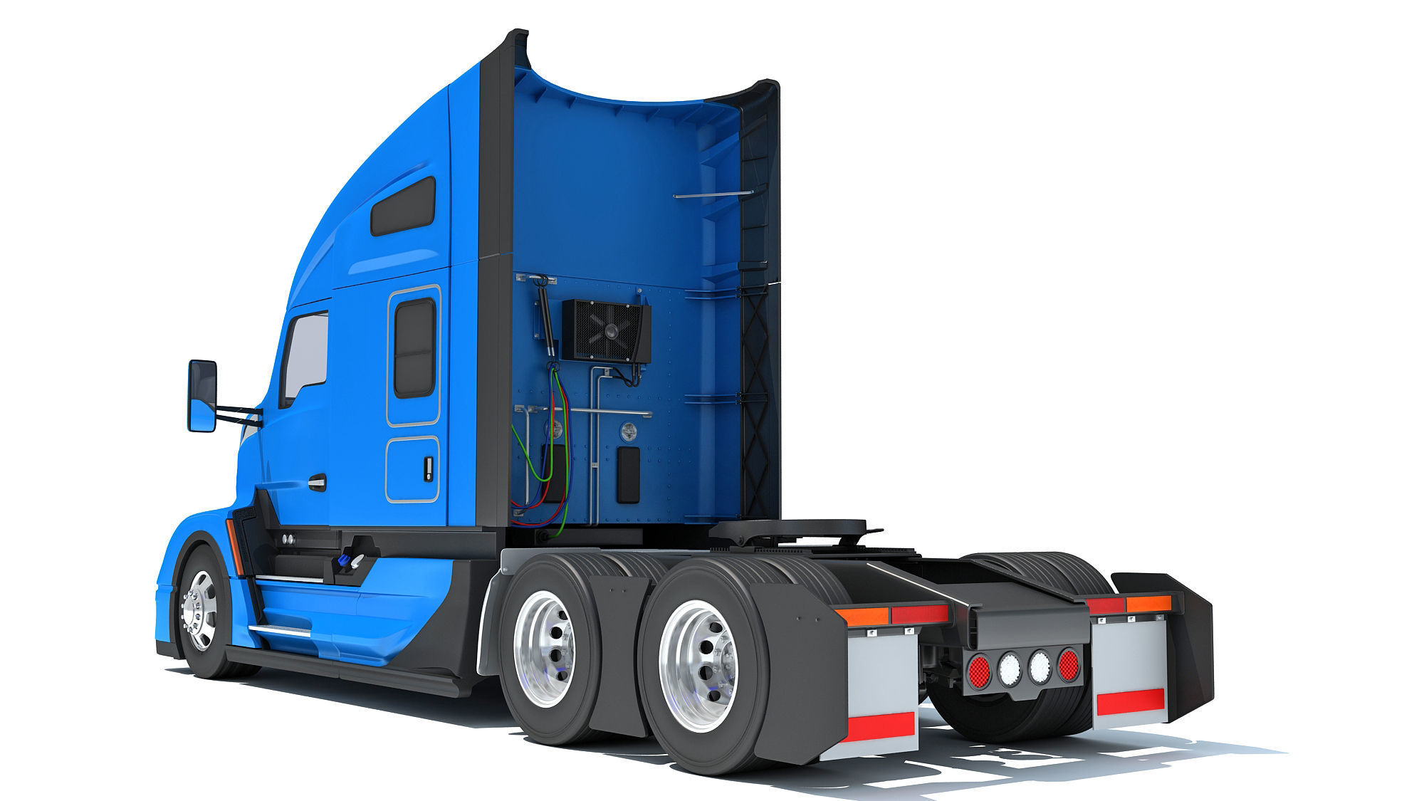 Sleeper Cab Tractor Truck 3D model_3