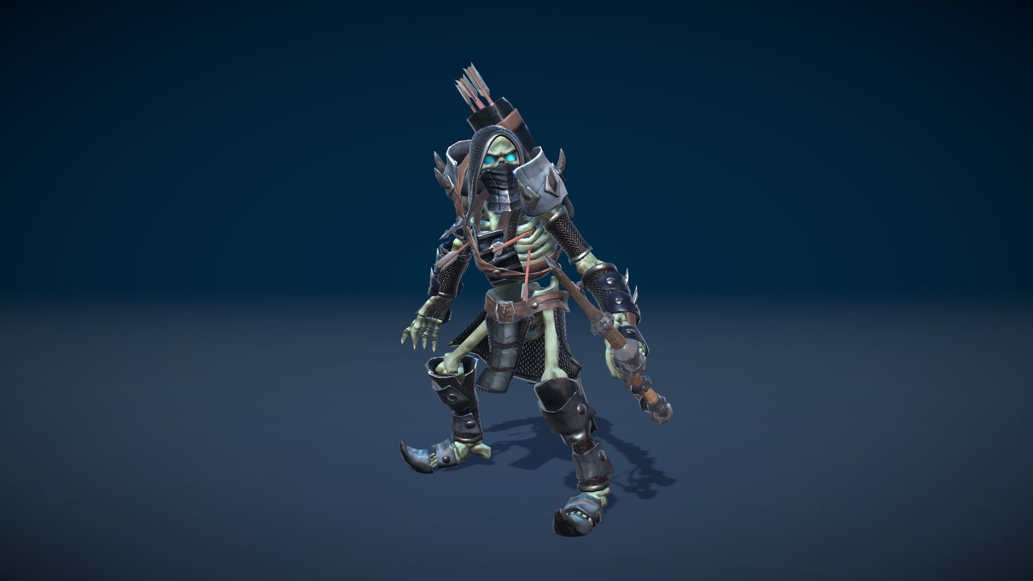 Stylized Skeleton Archer Low-poly 3D model_8