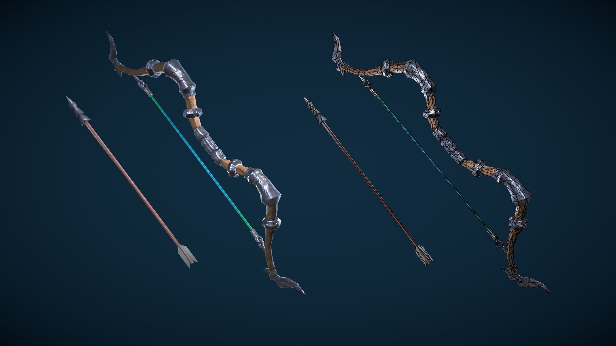 Stylized Skeleton Archer Low-poly 3D model_6