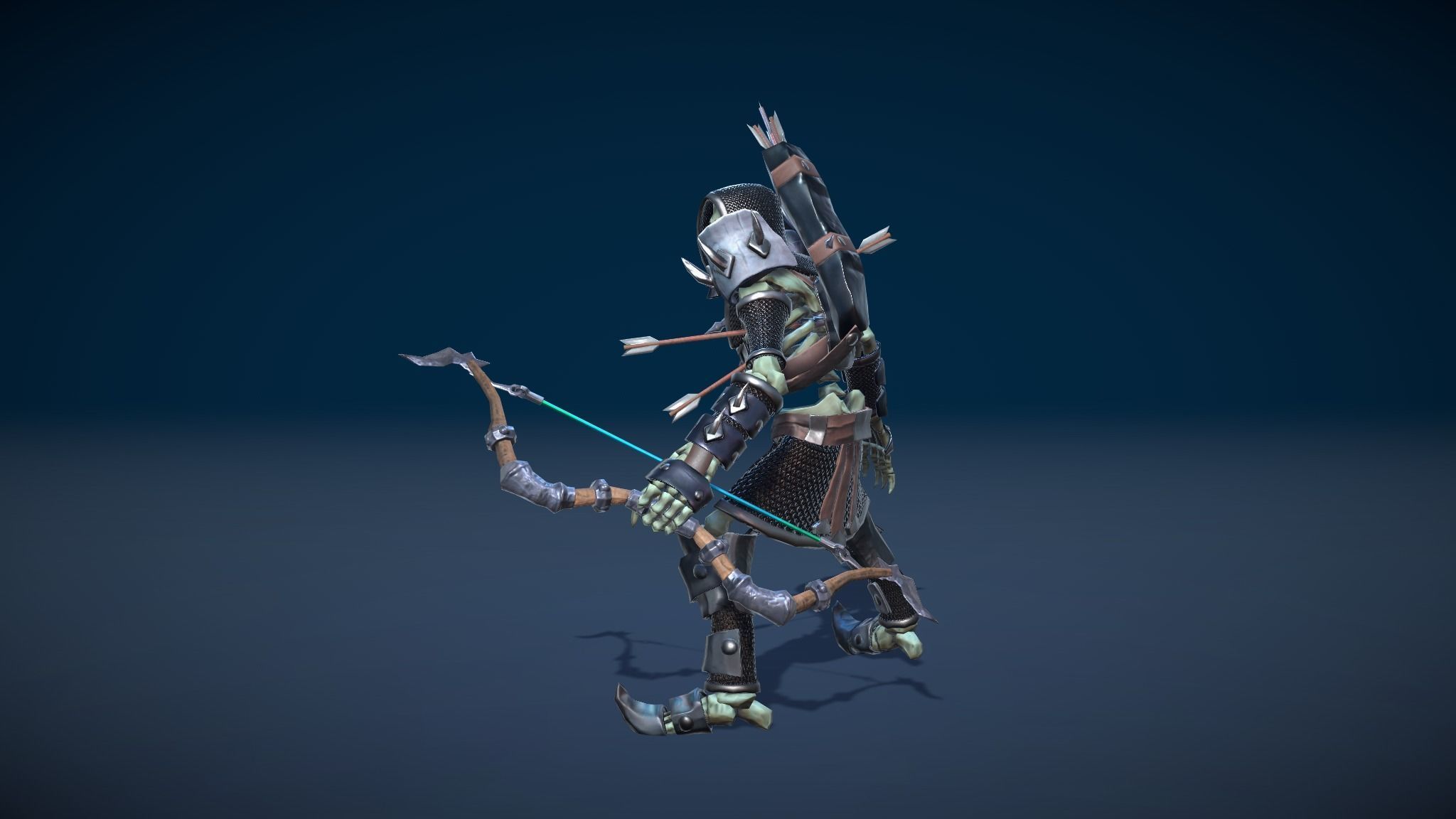 Stylized Skeleton Archer Low-poly 3D model_9
