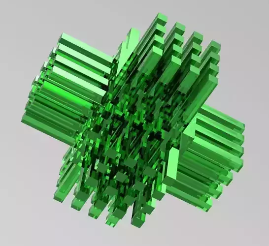 Magic cube with heatsink rays 3D print model