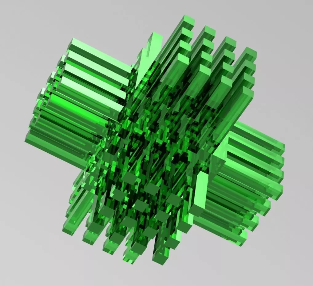Magic cube with heatsink rays 3D print model