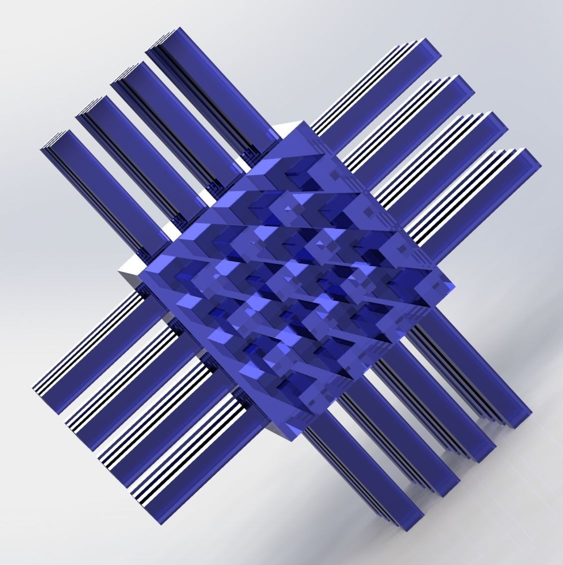Magic cube with heatsink rays 3D model 3D printable | CGTrader