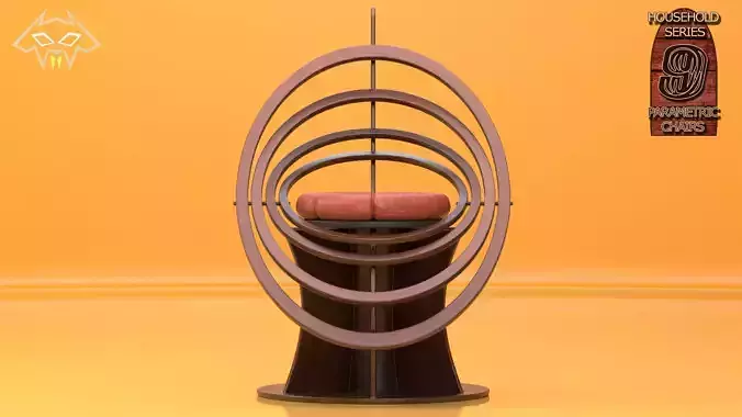 House Hold Series - 9 Parametric Chairs - Chair 8 Low-poly 3D model
