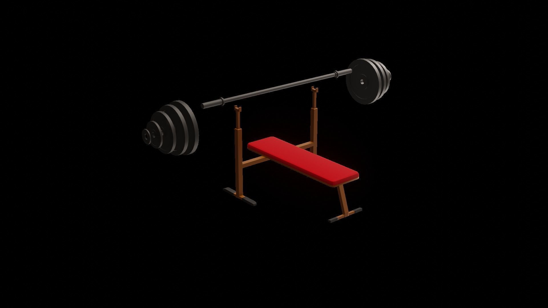 Low Poly bench press Free low-poly 3D model_2