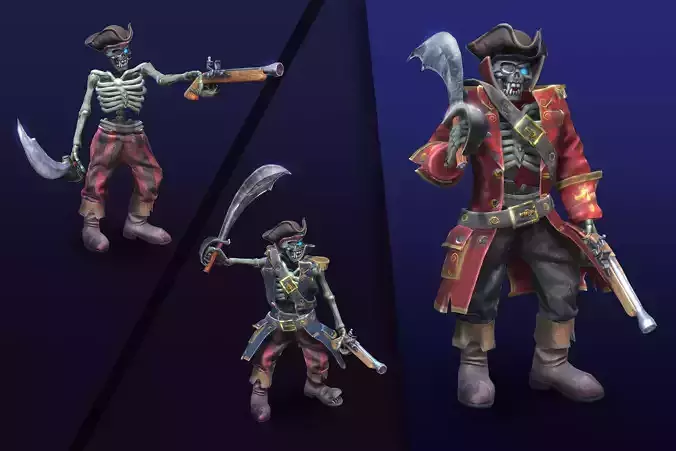 Stylized Skeleton Pirate Captain