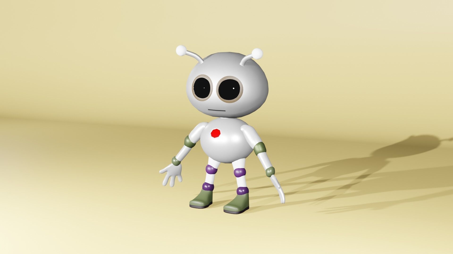 Cute Robot Cartoon Character 3D model_8