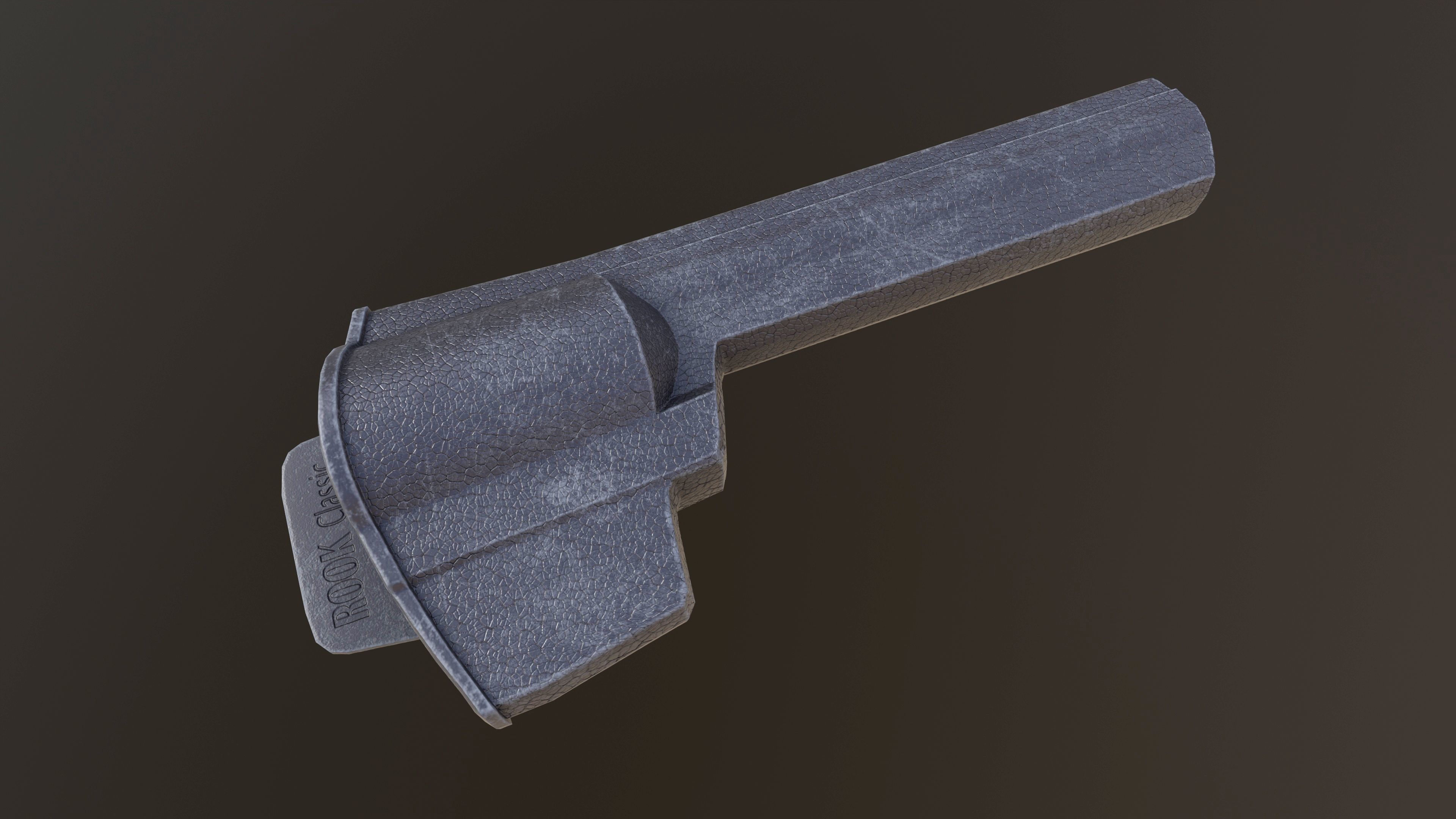 Rook Classic Revolver Rust with Bandolier and Speedloader Low-poly 3D model_27