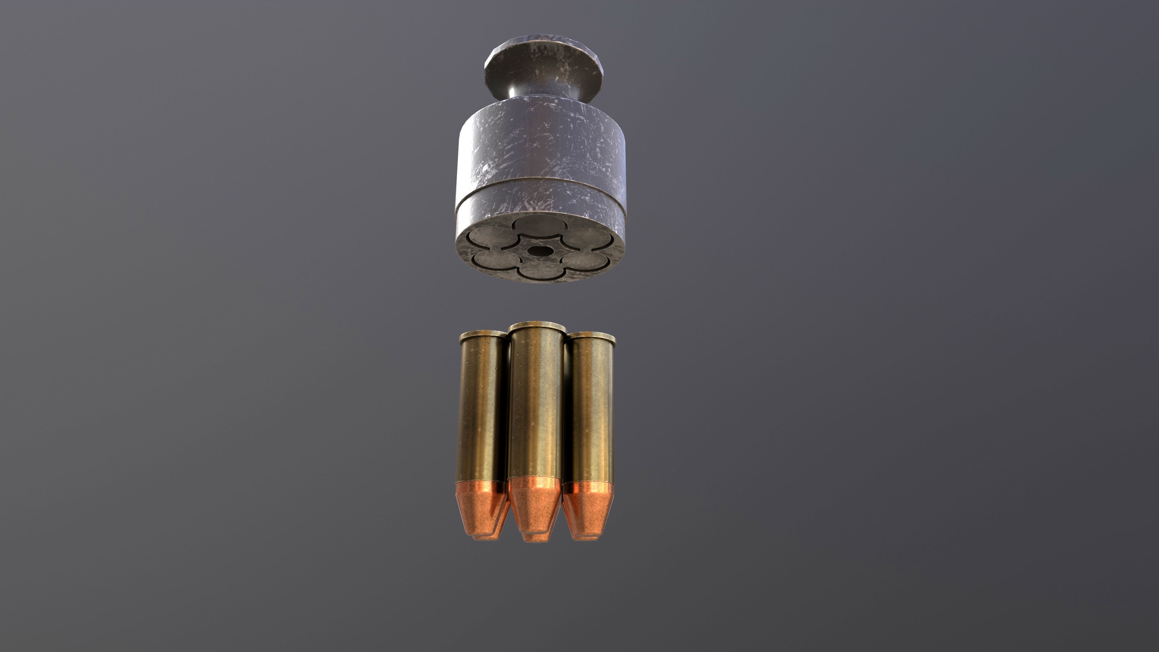 Rook Classic Revolver Rust with Bandolier and Speedloader Low-poly 3D model_33