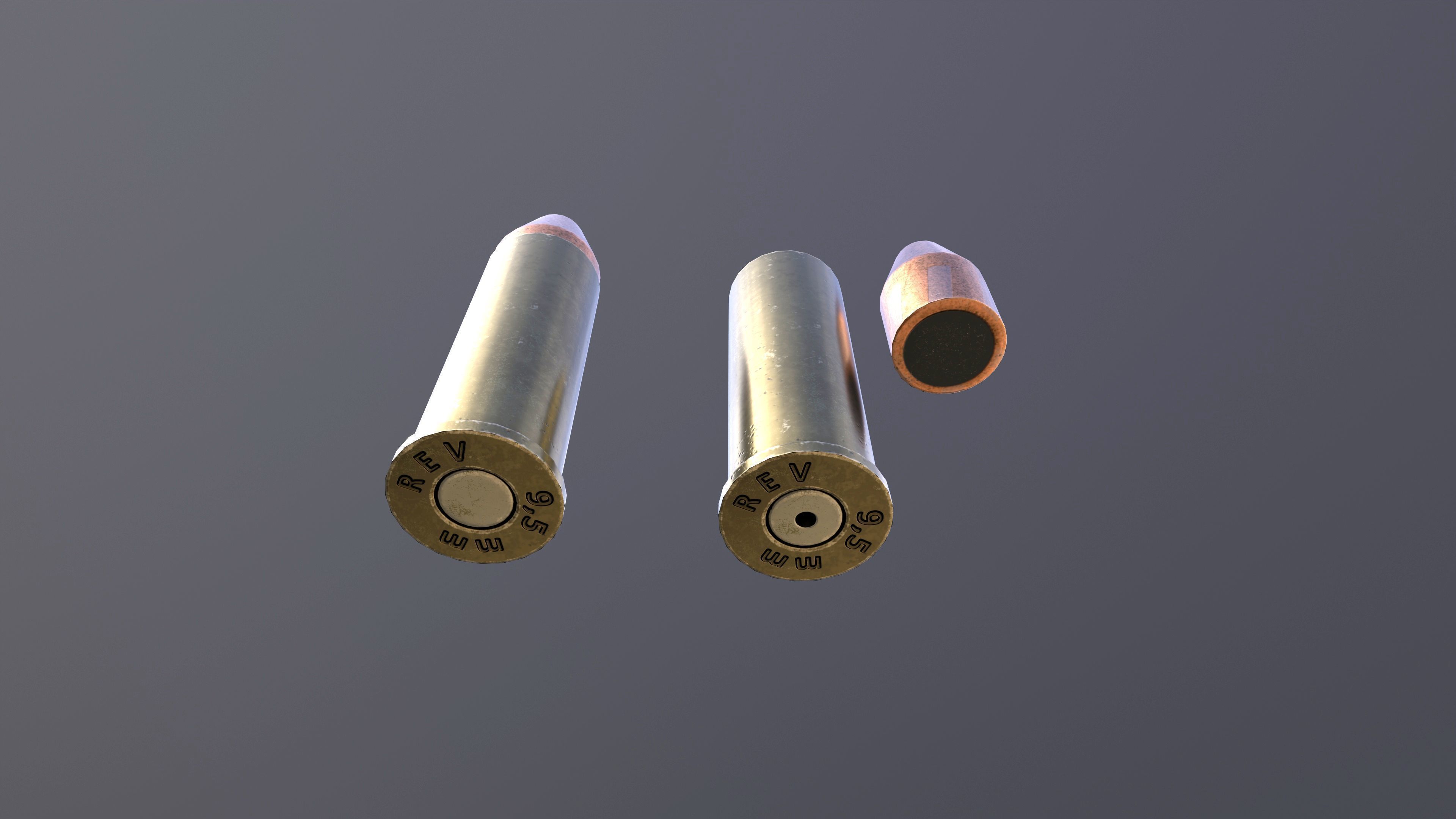 Rook Classic Revolver Rust with Bandolier and Speedloader Low-poly 3D model_36