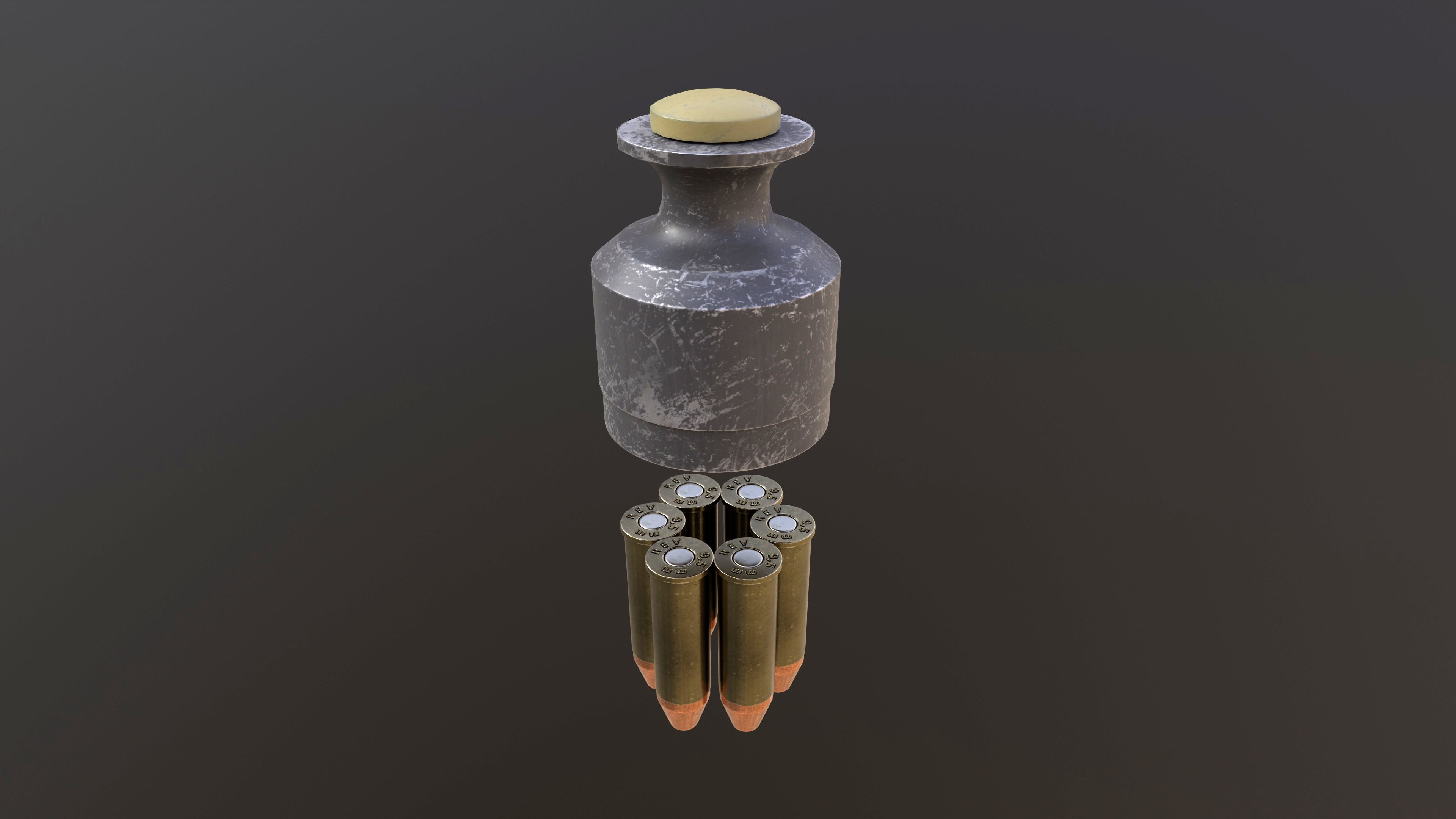 Rook Classic Revolver Rust with Bandolier and Speedloader Low-poly 3D model_34