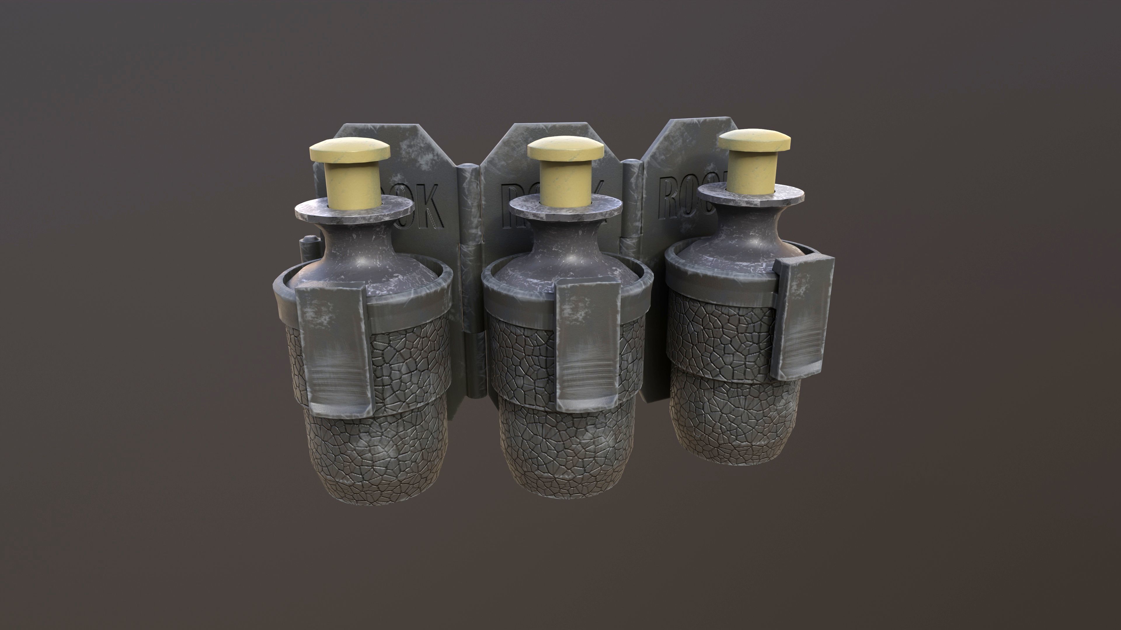 Rook Classic Revolver Rust with Bandolier and Speedloader Low-poly 3D model_30