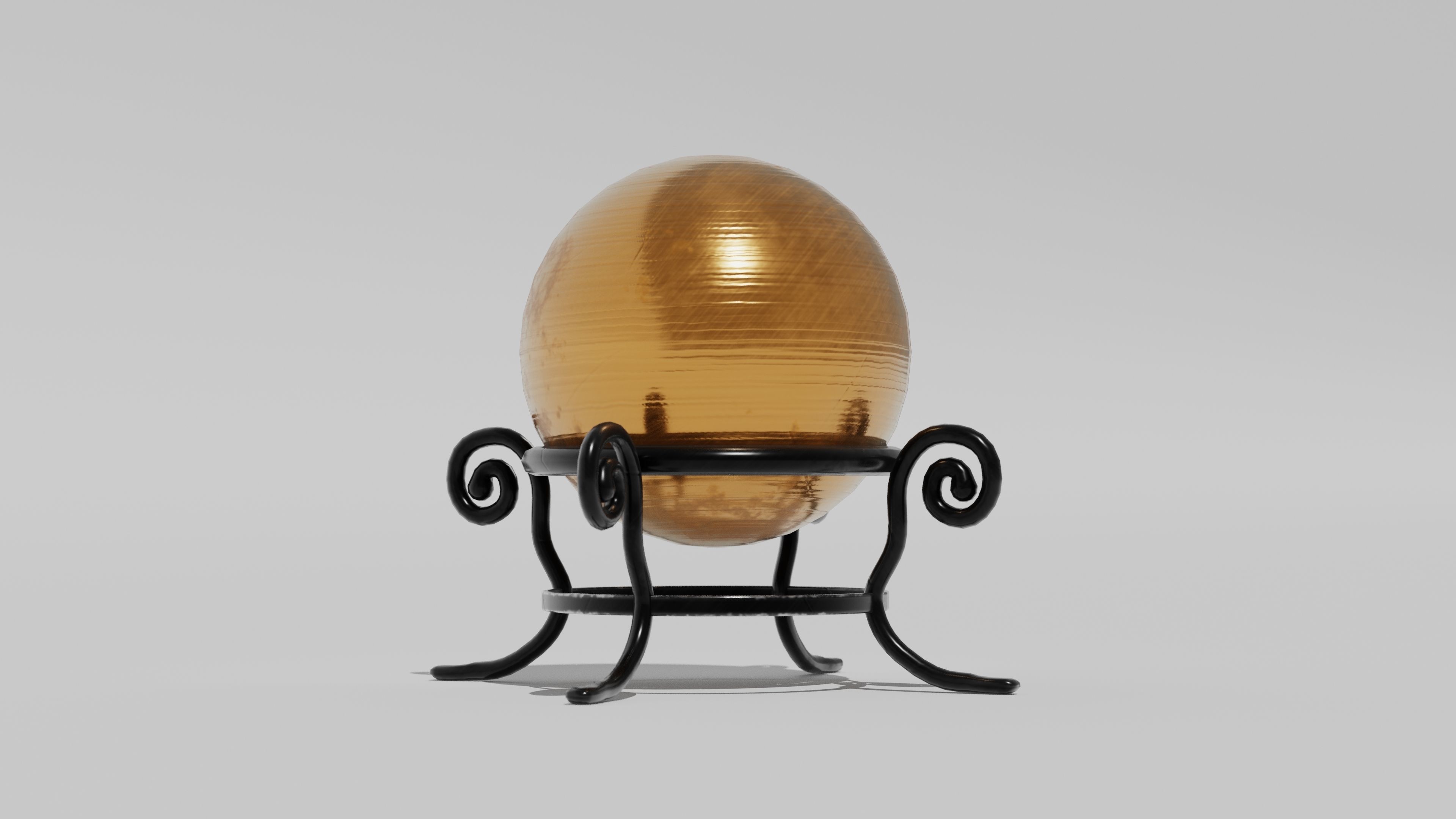 Japanese Furniture Kit - golden ball Low-poly 3D model_3