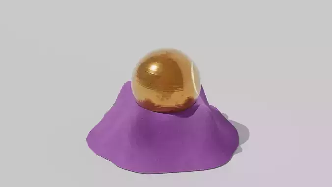 Japanese Furniture Kit - golden ball Low-poly 3D model