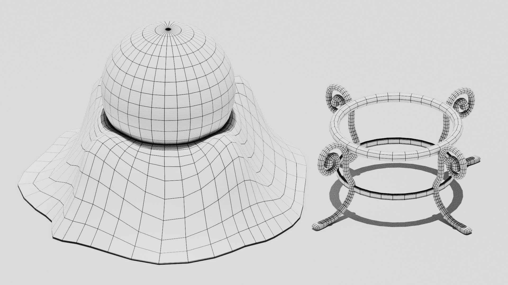 Japanese Furniture Kit - golden ball Low-poly 3D model_9