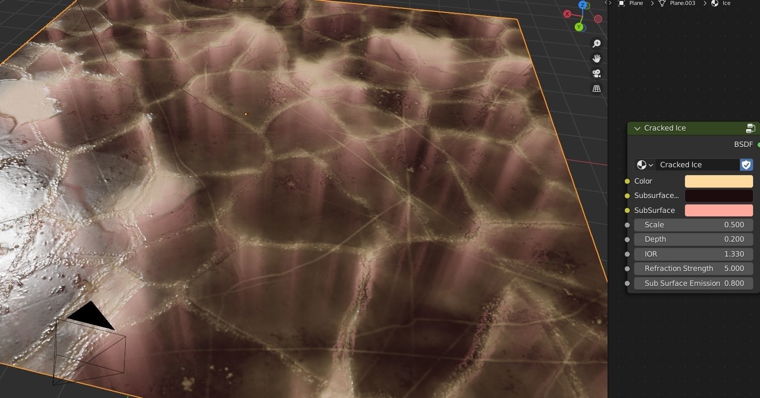 Cracked Ice shader in Blender Free 3D model_6