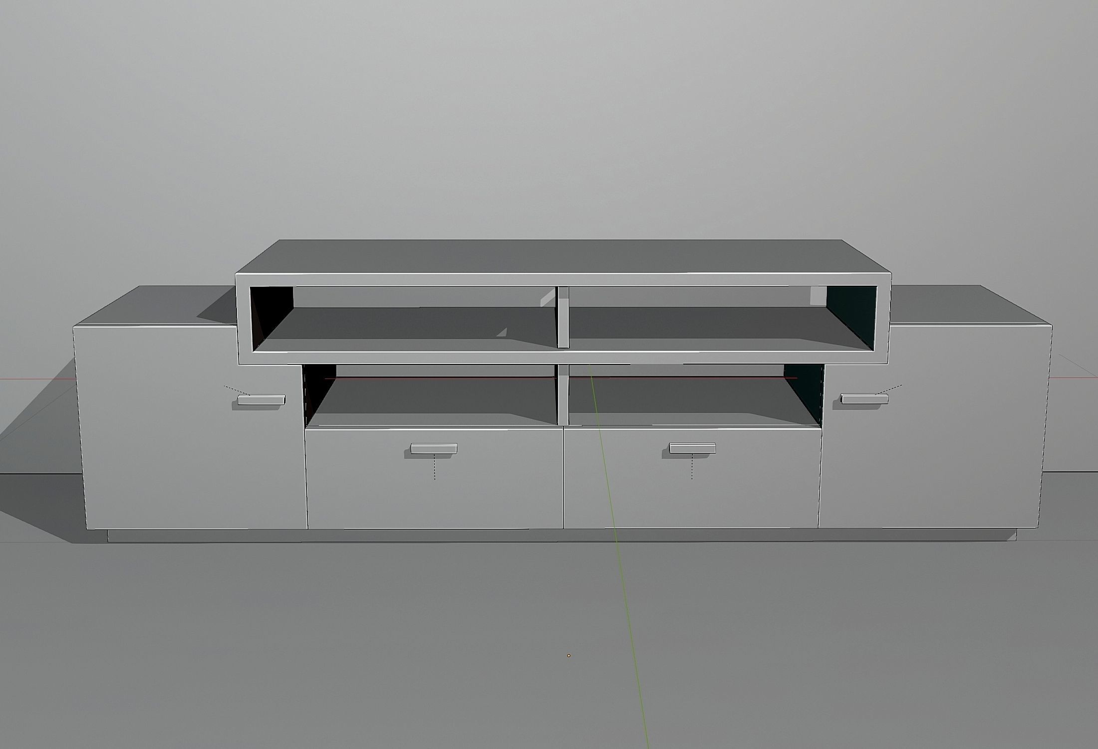 Wooden stand for multimedia 4 Low-poly 3D model_5