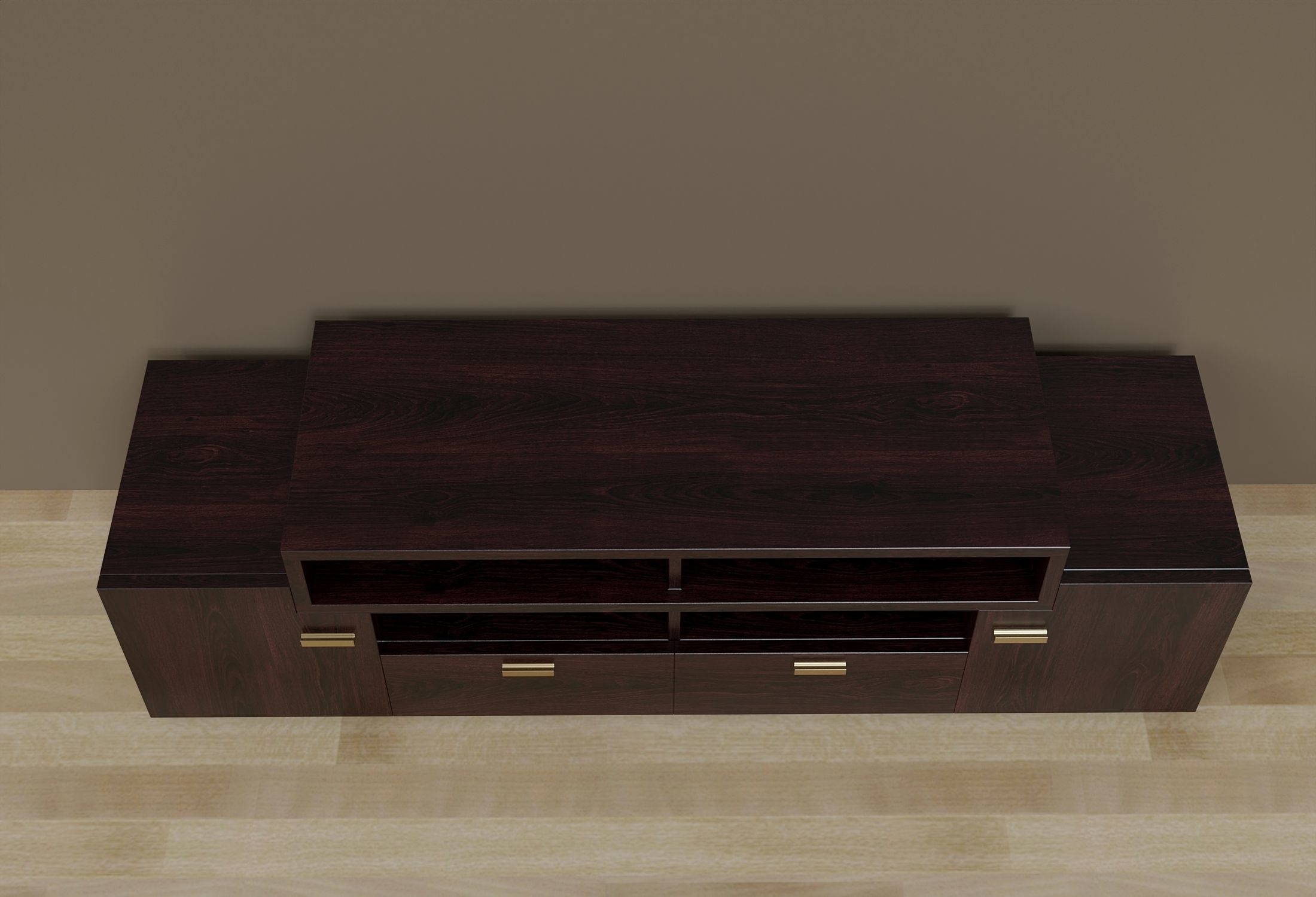 Wooden stand for multimedia 4 Low-poly 3D model_4