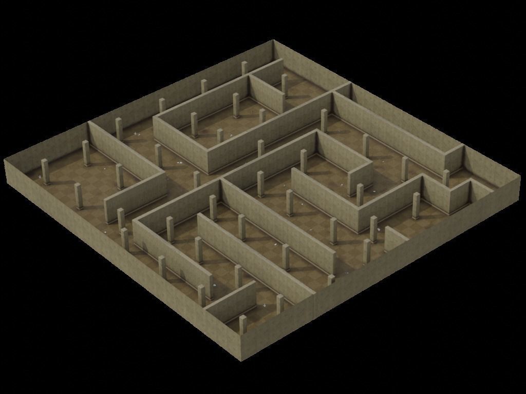 Horror Maze Office Game Environment Low-poly 3D model_15