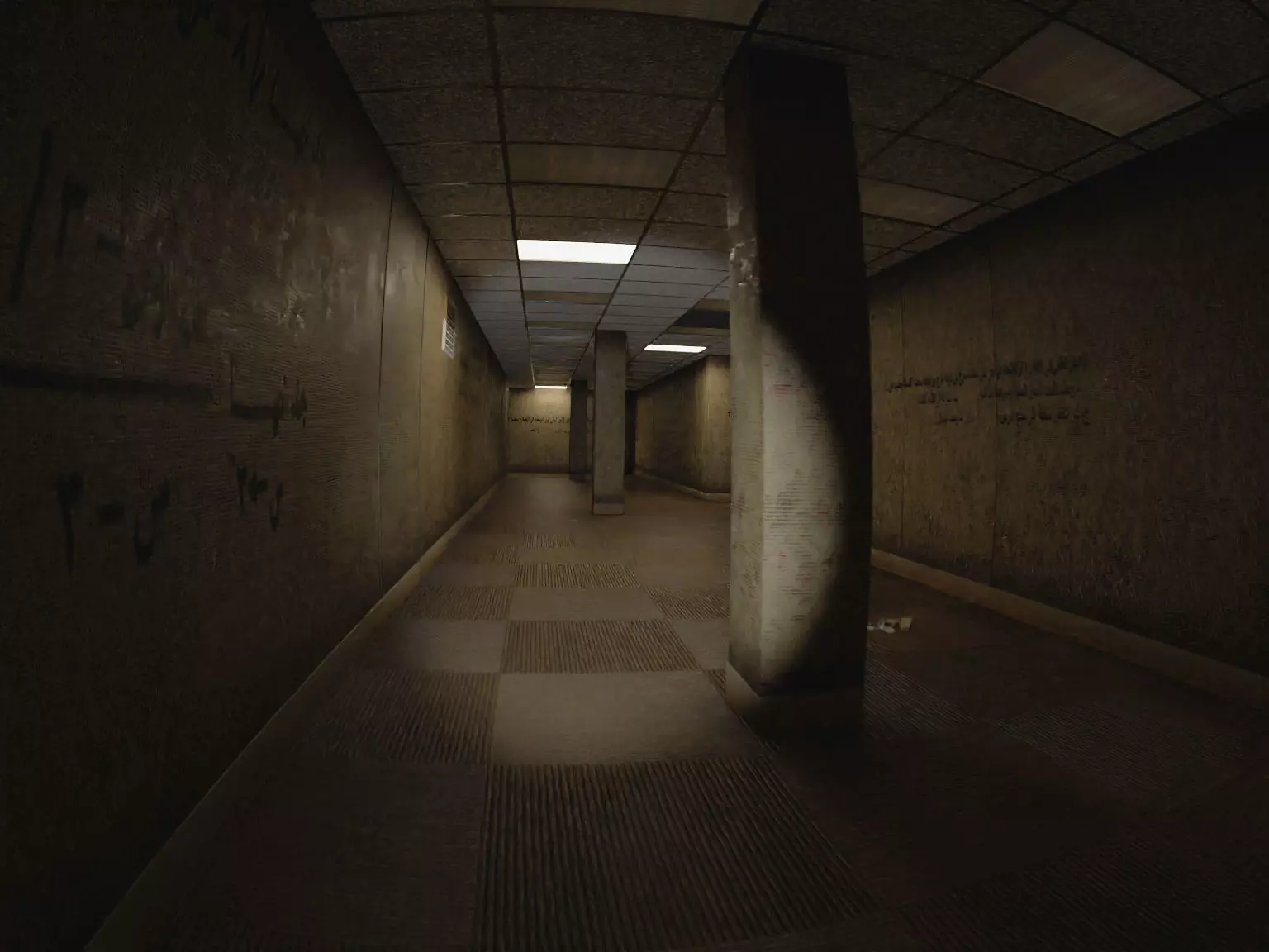 Horror Maze Office Game Environment Low-poly 3D model_0