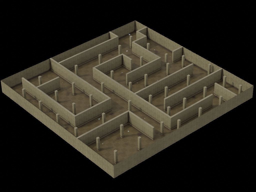 Horror Maze Office Game Environment Low-poly 3D model_16