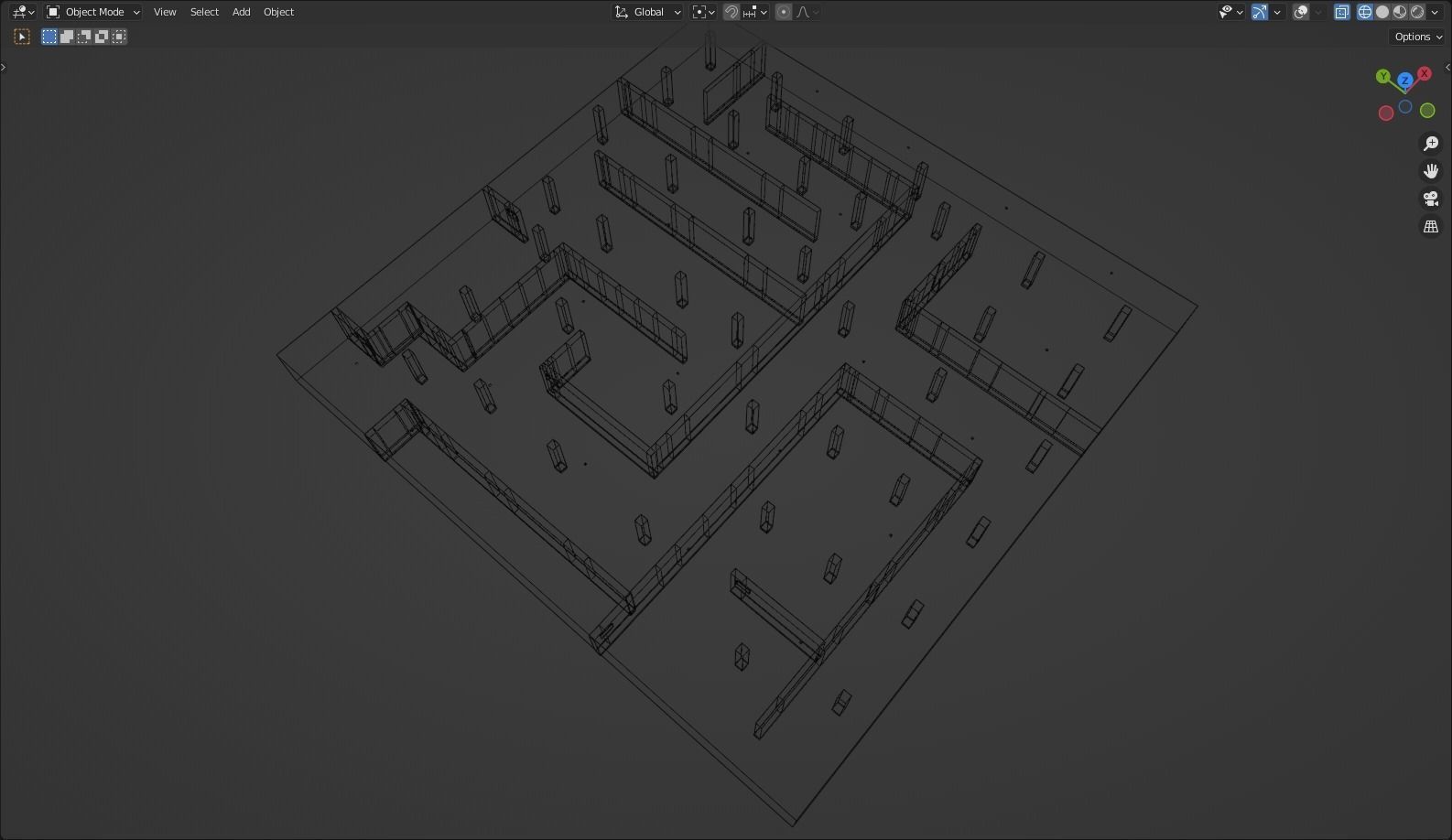 Horror Maze Office Game Environment Low-poly 3D model_20