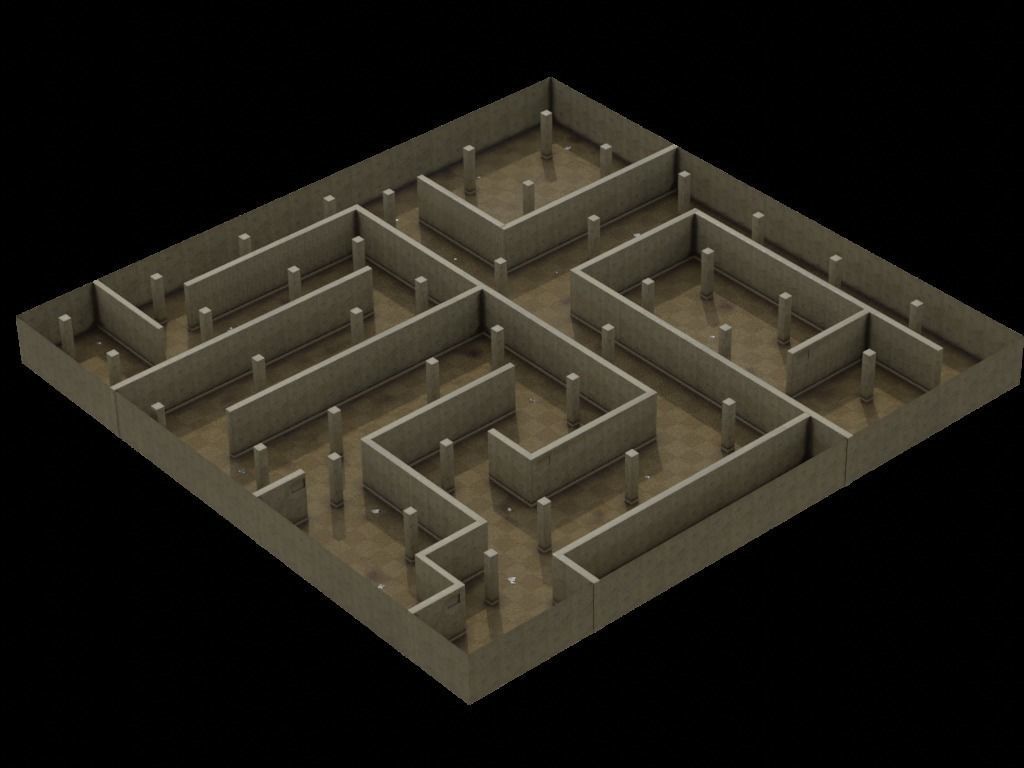 Horror Maze Office Game Environment Low-poly 3D model_3