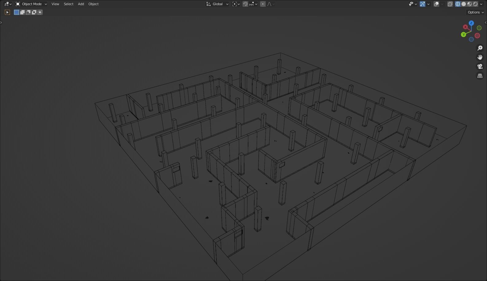 Horror Maze Office Game Environment Low-poly 3D model_23