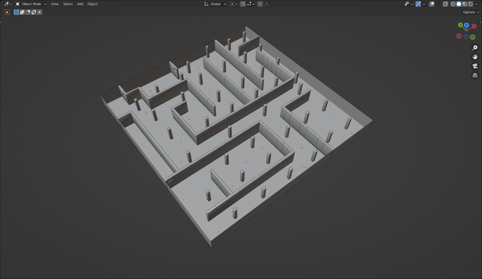 Horror Maze Office Game Environment Low-poly 3D model_18