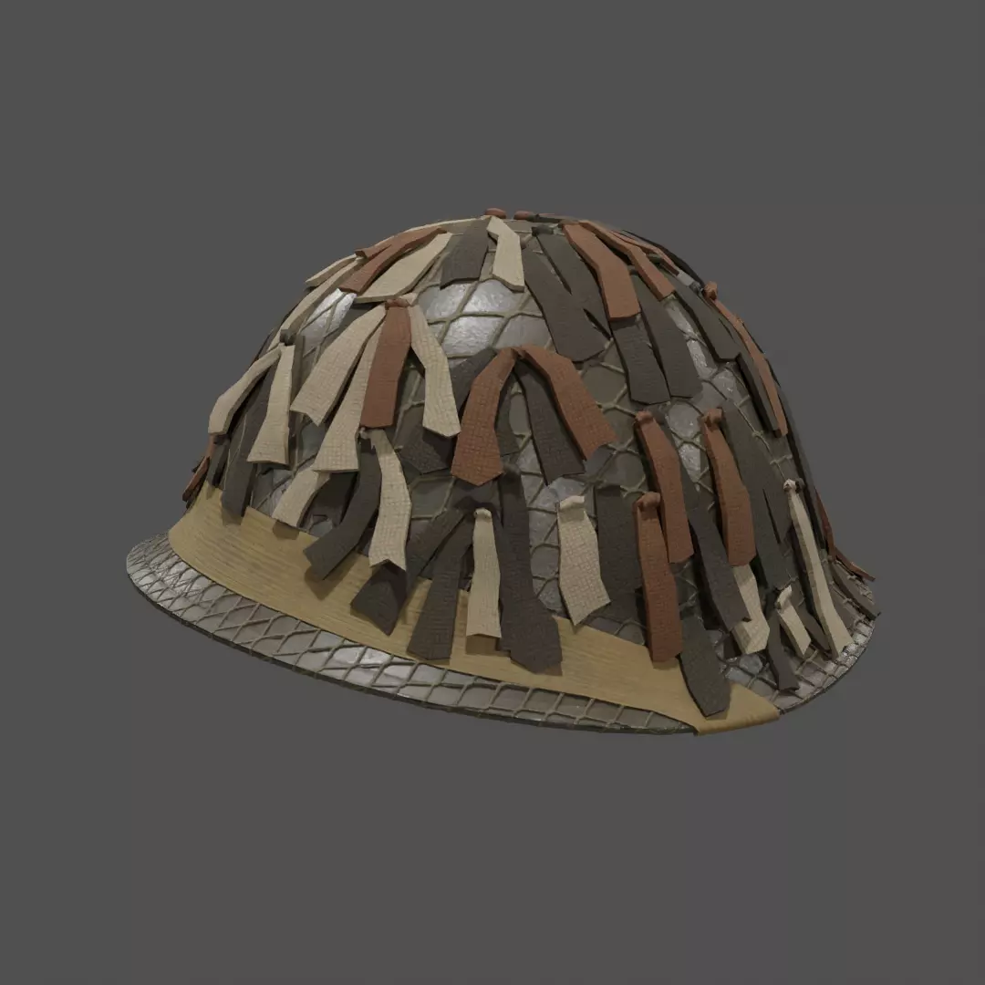 Mk III Turtle helmet with Camouflage Low-poly 3D model_0