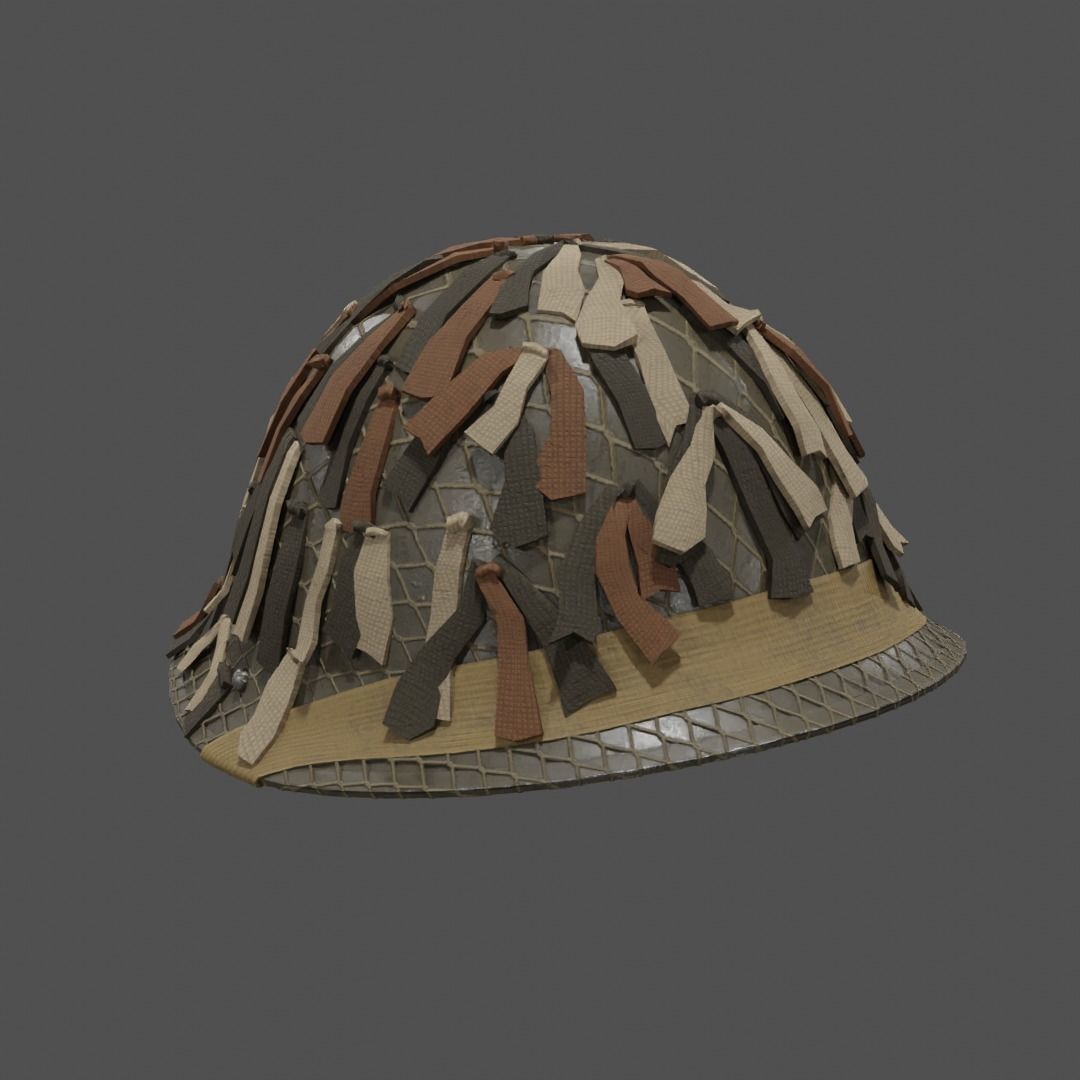Mk III Turtle helmet with Camouflage Low-poly 3D model_3