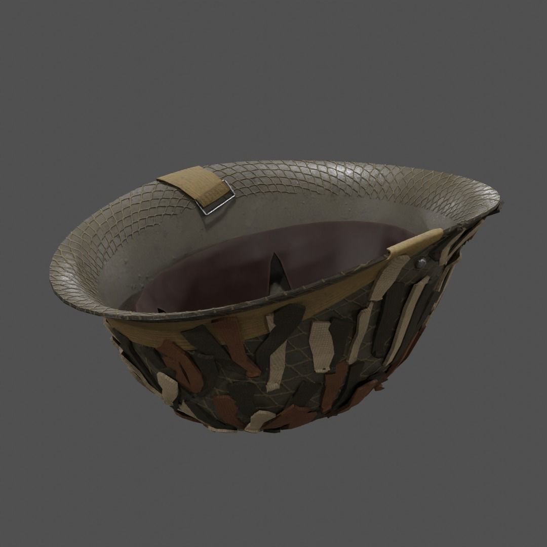 Mk III Turtle helmet with Camouflage Low-poly 3D model_10