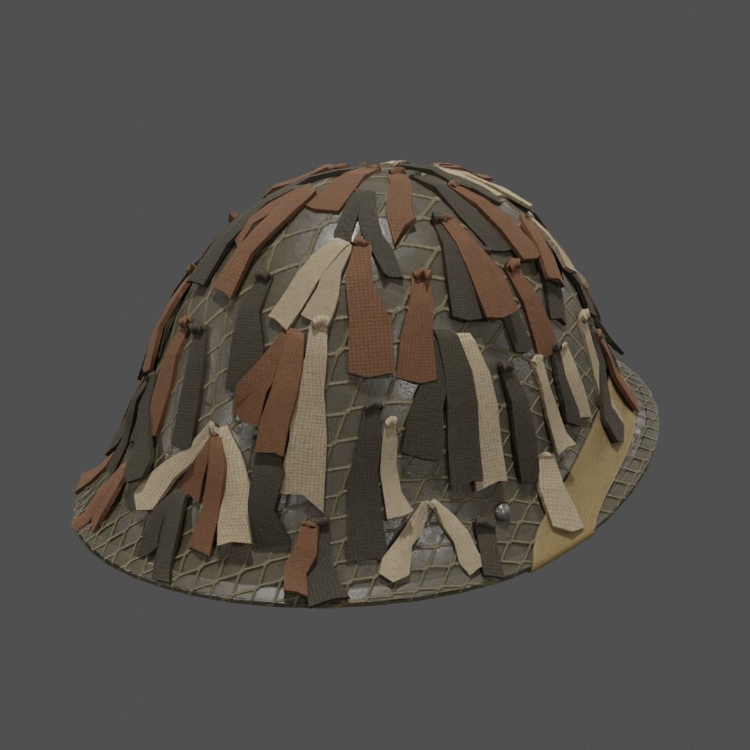 Mk III Turtle helmet with Camouflage Low-poly 3D model_2