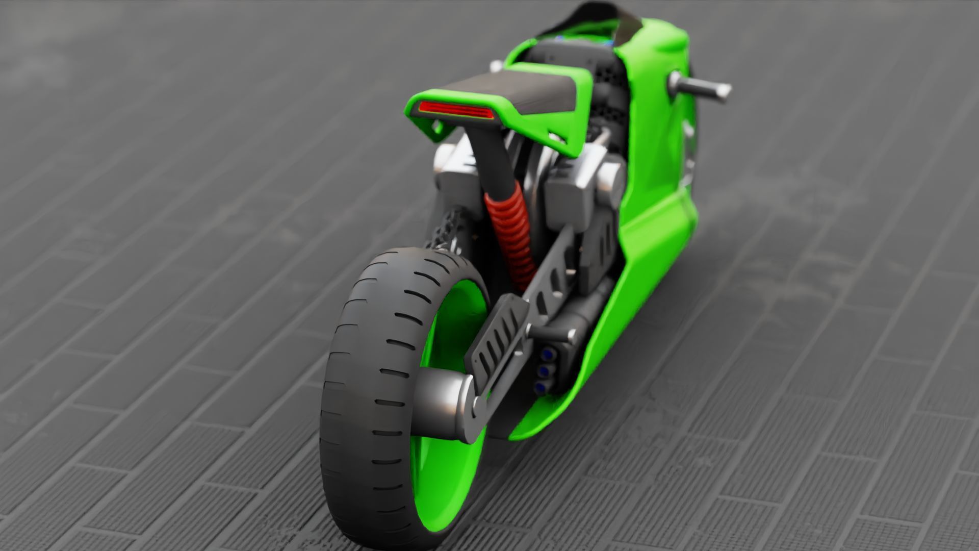 ELECTRIC MOTORCYCLE V400 rigged 3D model_11