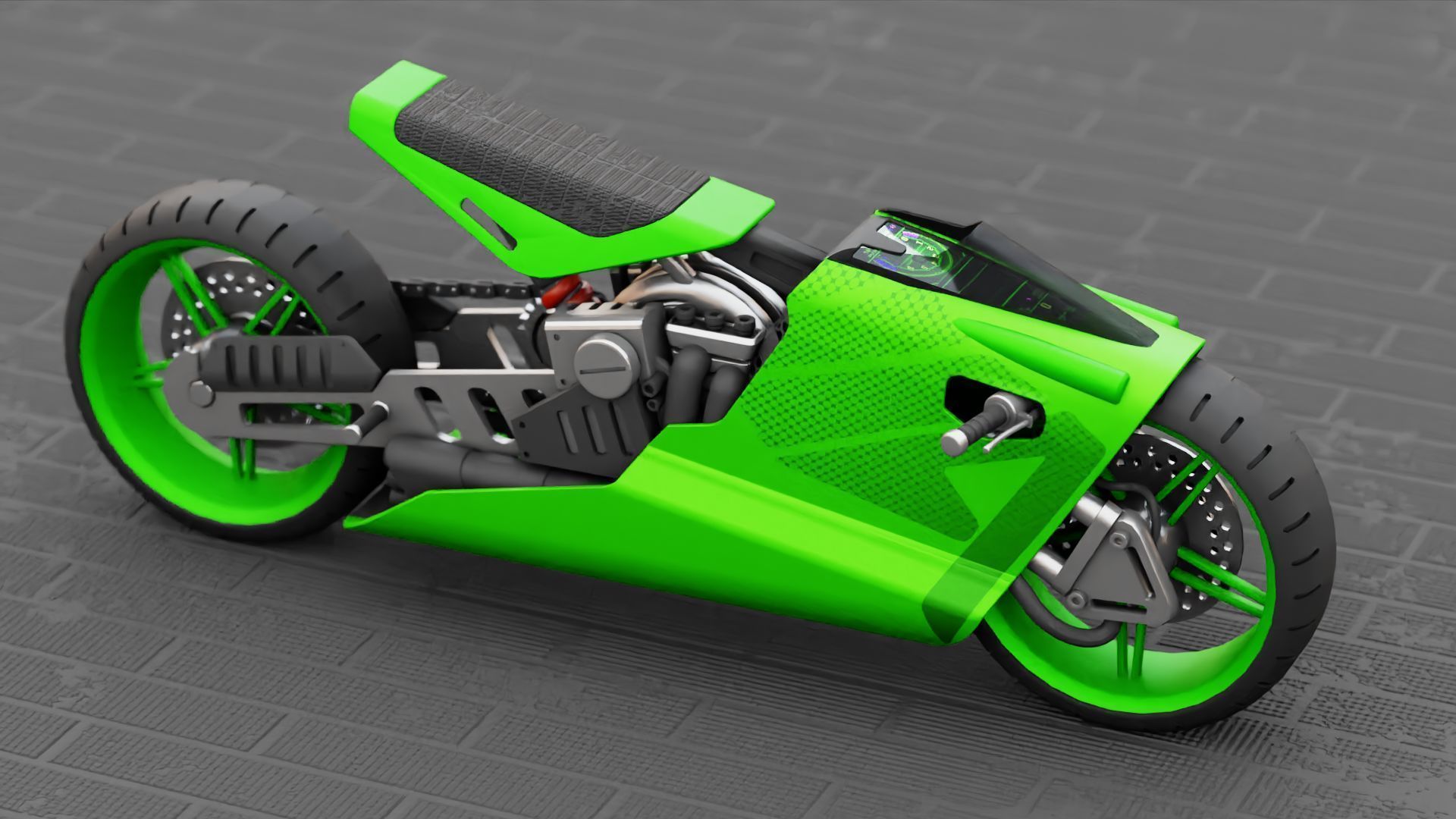 ELECTRIC MOTORCYCLE V400 rigged 3D model_17