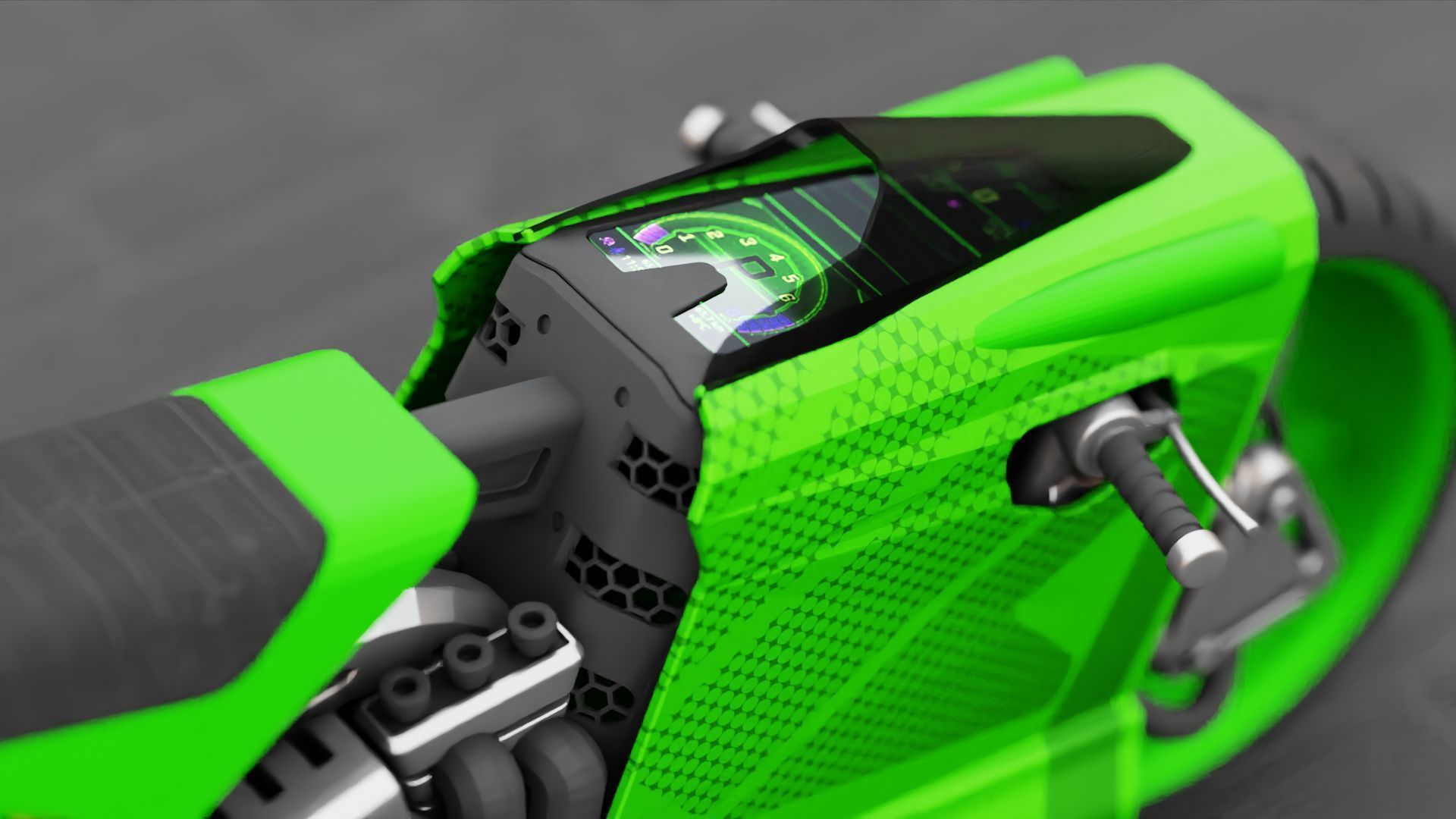 ELECTRIC MOTORCYCLE V400 rigged 3D model_26