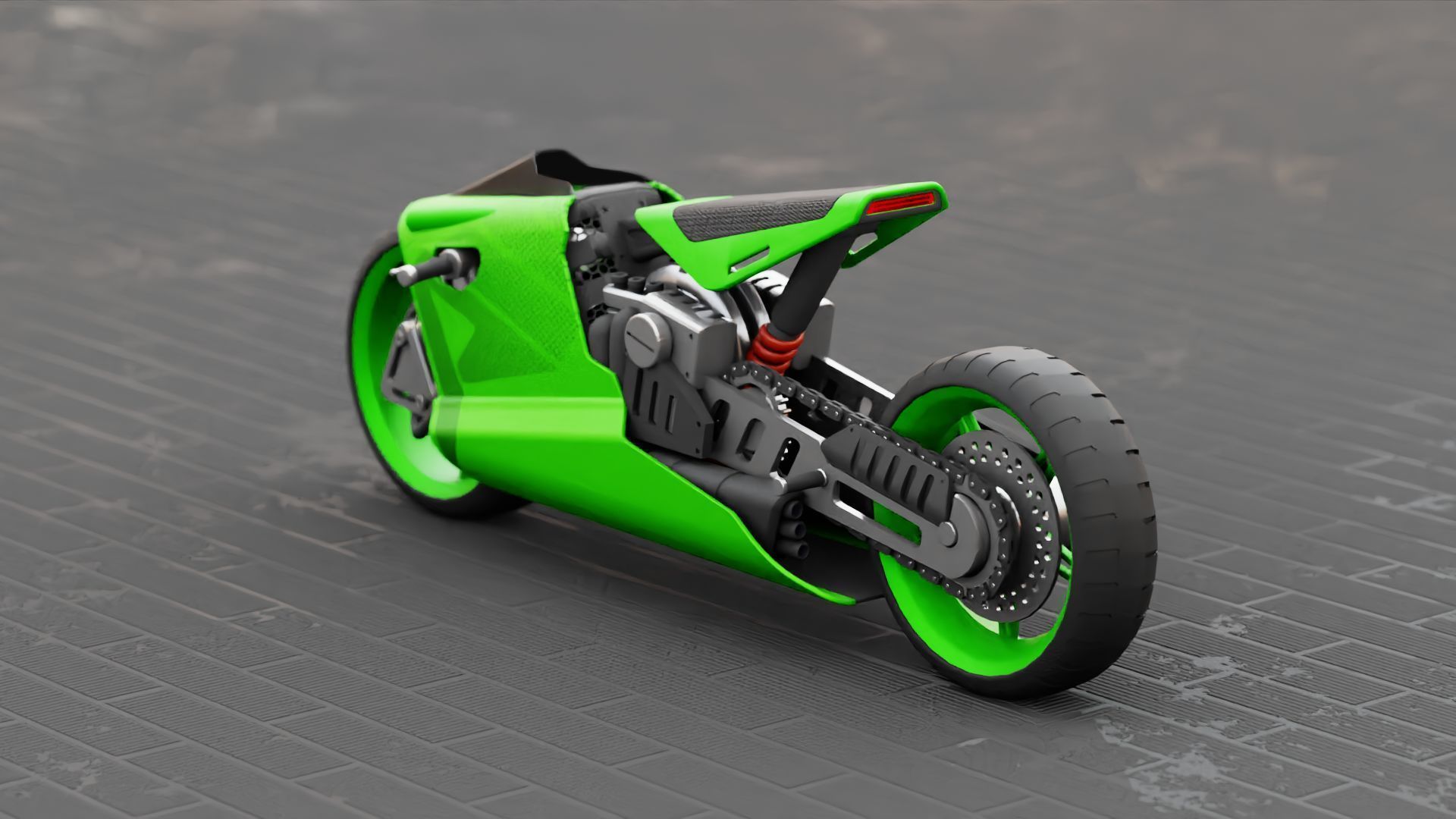 ELECTRIC MOTORCYCLE V400 rigged 3D model_7