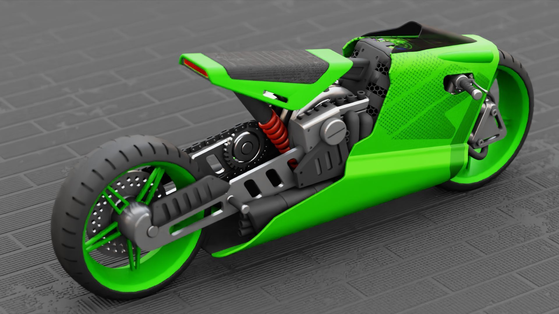 ELECTRIC MOTORCYCLE V400 rigged 3D model_13