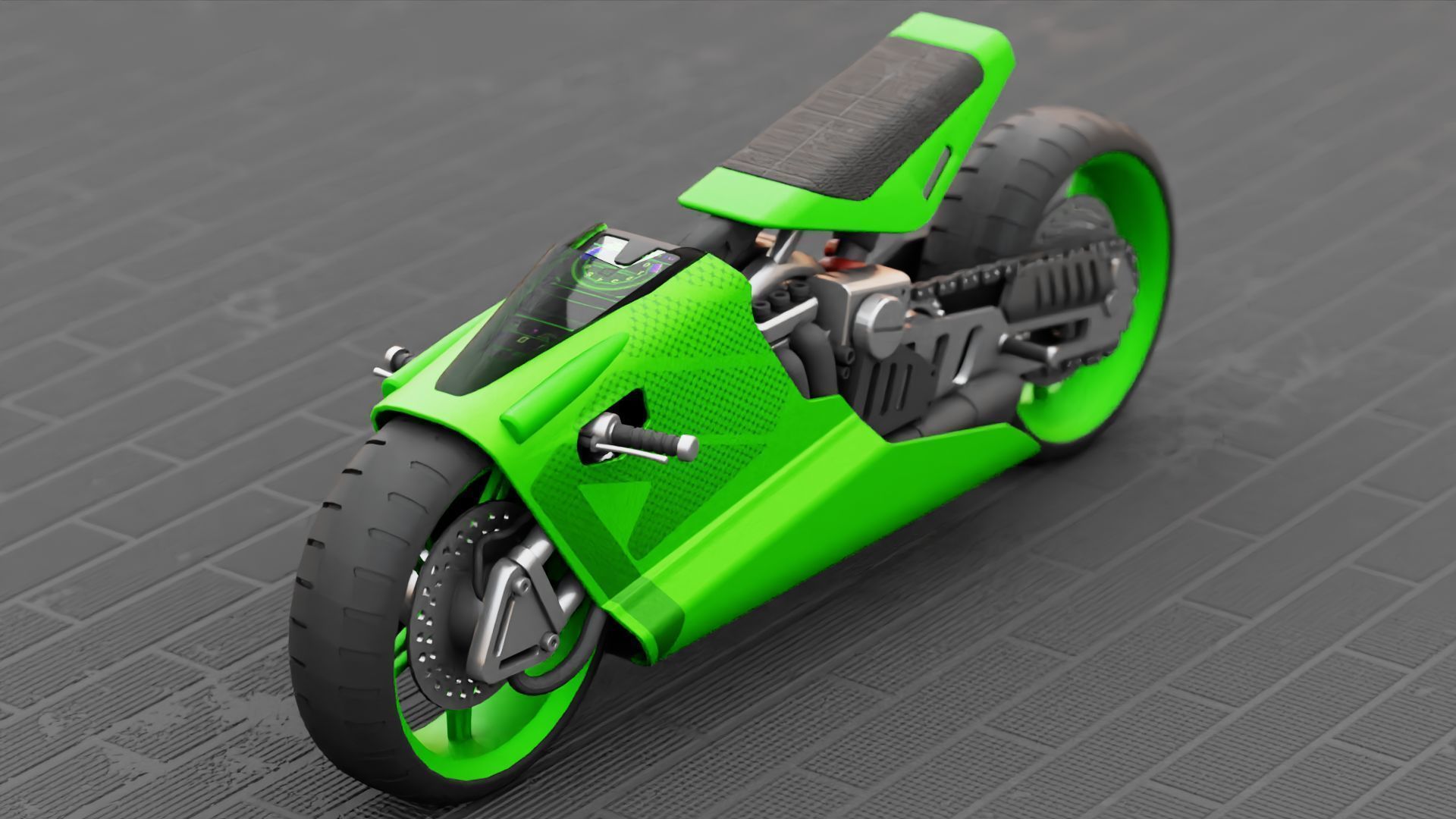 ELECTRIC MOTORCYCLE V400 rigged 3D model_22