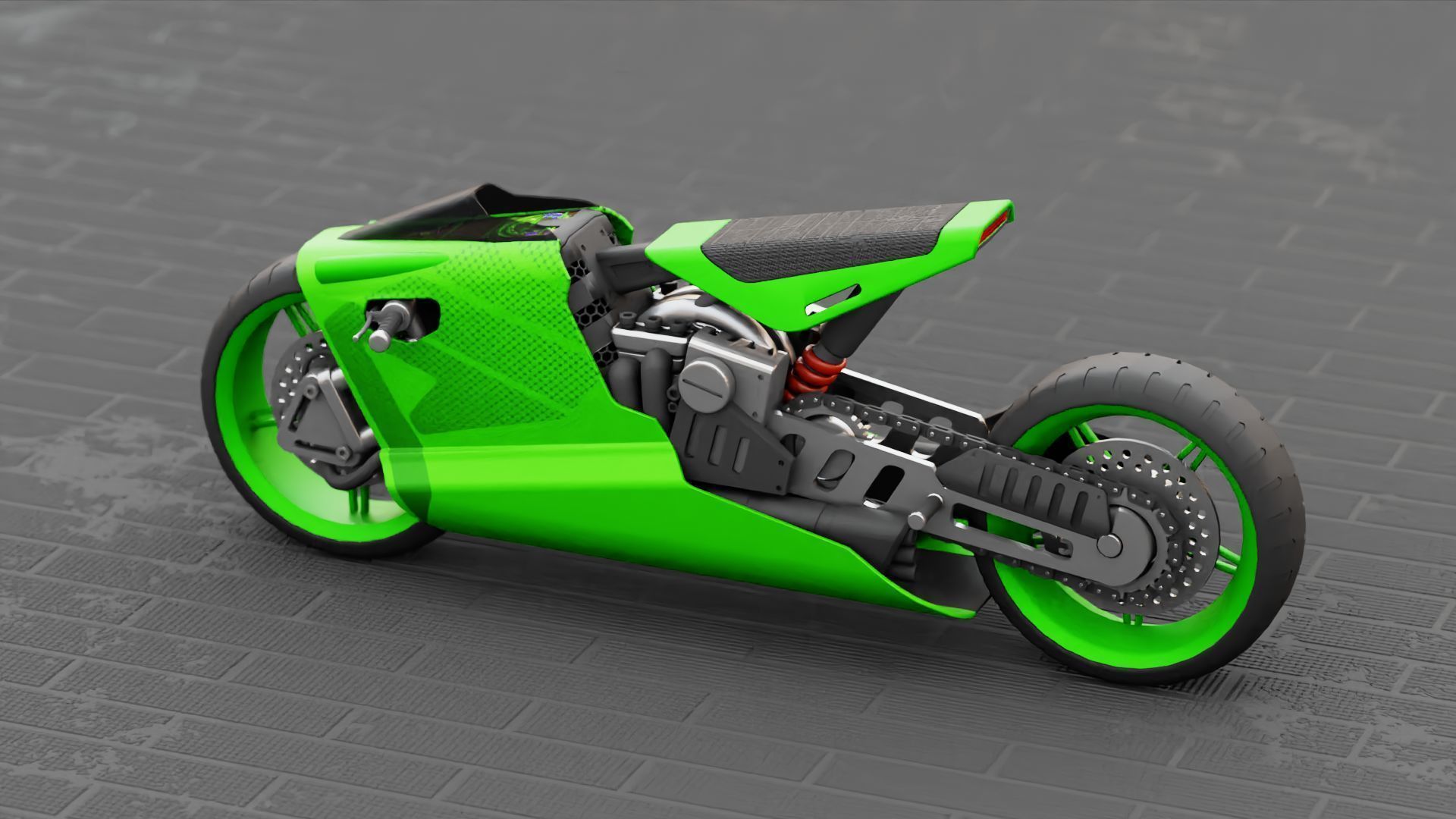 ELECTRIC MOTORCYCLE V400 rigged 3D model_5