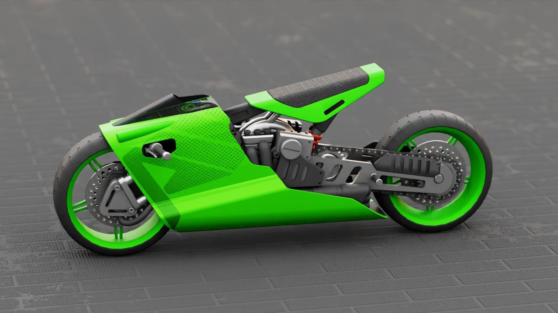 ELECTRIC MOTORCYCLE V400 rigged 3D model_2